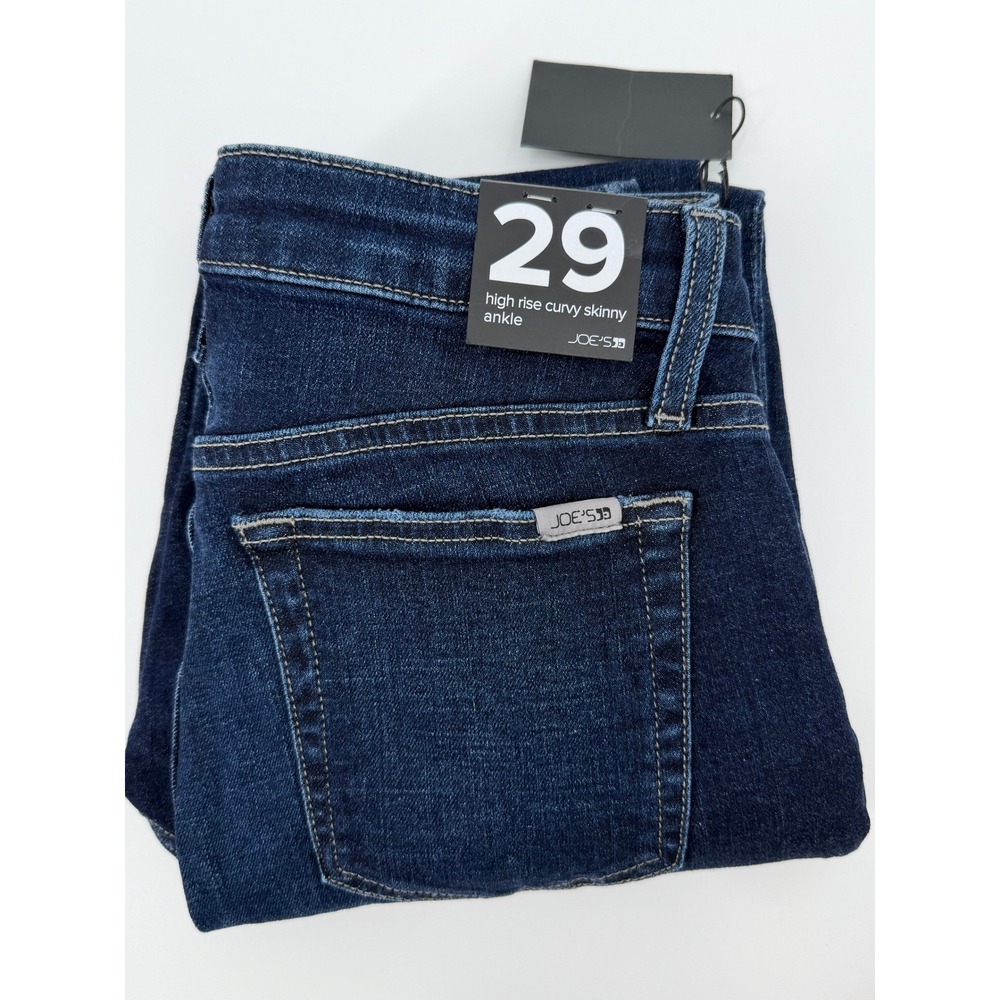 Joe's Jeans Ivana High Rise Curvy Skinny Ankle Dark Indigo Denim Size 29 NWT